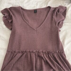 SHEIN Mauve Ruffle Sleeve Blouse